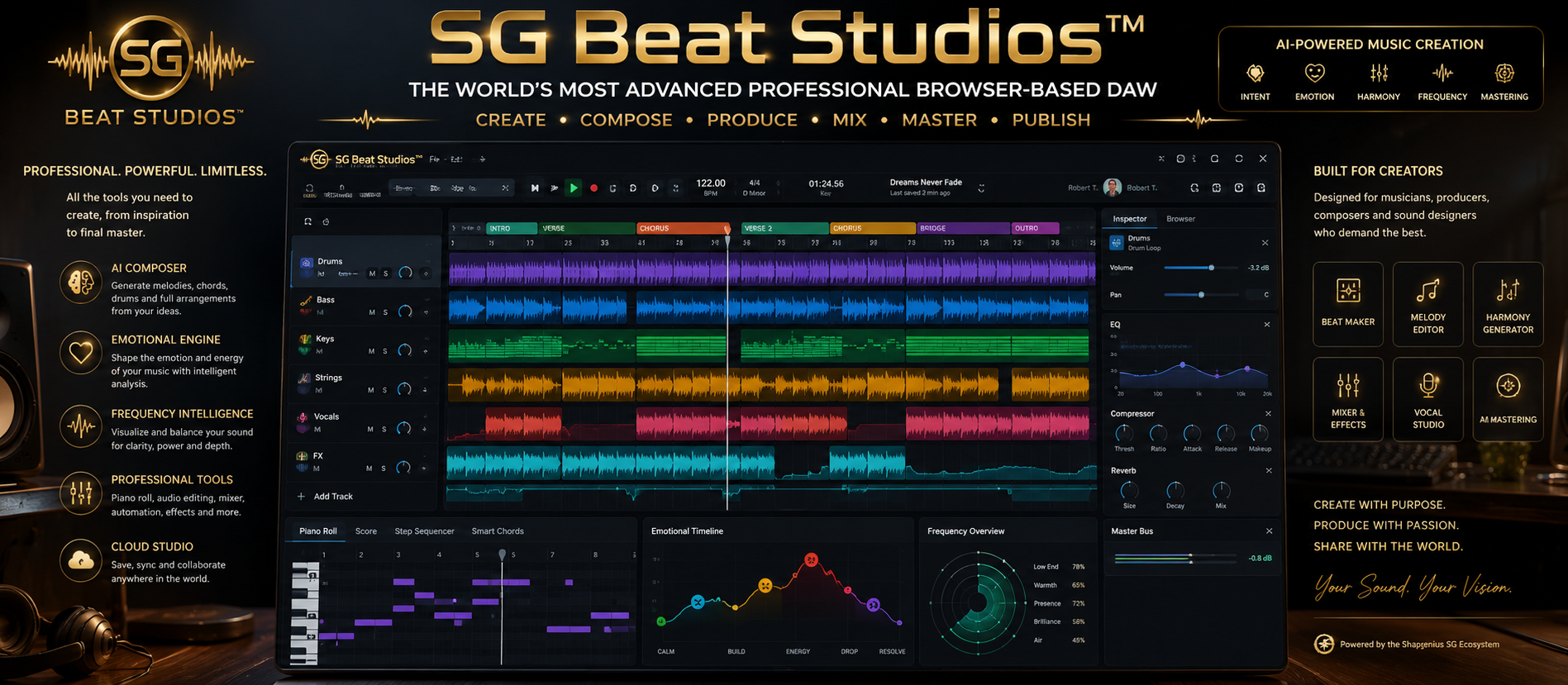 SG Beat Studios AI-assisted music production interface